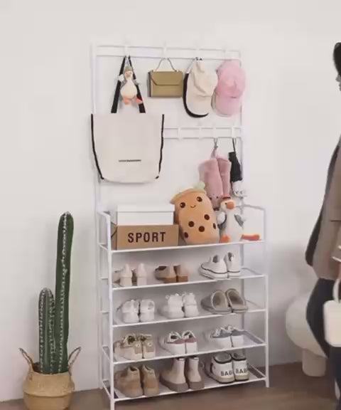 Perchero con organizador de zapatos